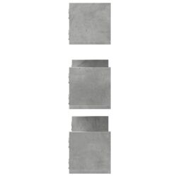Berkfield Home Wall Shelves 3 pcs Concrete Grey 80x18x18 cm Engineered Wood - Size: 80 x 18 x 18 cm - thumbnail 5