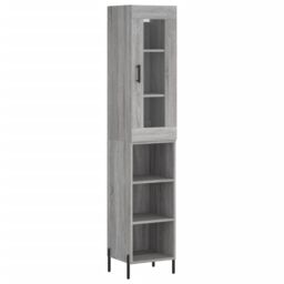 Berkfield Home Highboard Grey Sonoma 34.5x34x180 cm Engineered Wood - thumbnail 2