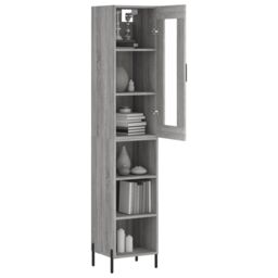 Berkfield Home Highboard Grey Sonoma 34.5x34x180 cm Engineered Wood - thumbnail 3