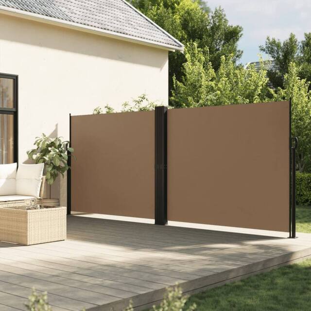 Berkfield Home Retractable Side Awning Taupe 160x1200 cm - image 1