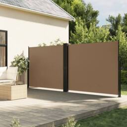 Berkfield Home Retractable Side Awning Taupe 160x1200 cm - thumbnail 1