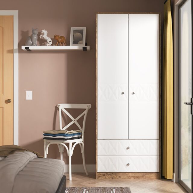 Ready Assembled 2 U Toledo 2 Door 2 Drawer Wardrobe (Ready Assembled) in Dark Brown - image 1