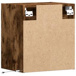 Berkfield Home TV Wall Cabinets with LED Lights 2 pcs Smoked Oak 41x31x45 cm in Brown - Size: 41 x 31 x 45 cm - thumbnail 8