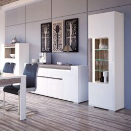 Furniture To Go Toronto Wide 4 Door 2 Drawer Sideboard (inc. Plexi Lighting) in White - thumbnail 4