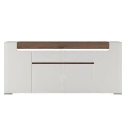 Furniture To Go Toronto Wide 4 Door 2 Drawer Sideboard (inc. Plexi Lighting) in White - thumbnail 2