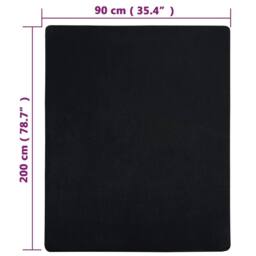 Berkfield Home Jersey Fitted Sheets 2 pcs Black 90x200 cm Cotton - thumbnail 5