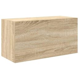 Berkfield Home Bathroom Wall Cabinet Sonoma Oak 60x25x30 cm Engineered Wood in Brown - Size: 60 x 25 x 30 cm - thumbnail 2