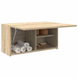 Berkfield Home Bathroom Wall Cabinet Sonoma Oak 60x25x30 cm Engineered Wood in Brown - Size: 60 x 25 x 30 cm - thumbnail 4