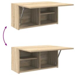 Berkfield Home Bathroom Wall Cabinet Sonoma Oak 60x25x30 cm Engineered Wood in Brown - Size: 60 x 25 x 30 cm - thumbnail 9