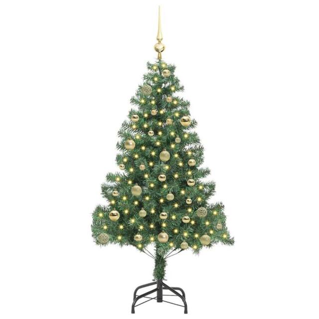 Berkfield Home Lush Christmas Tree with 150 LEDs with Stand Green 150 cm PVC - image 1