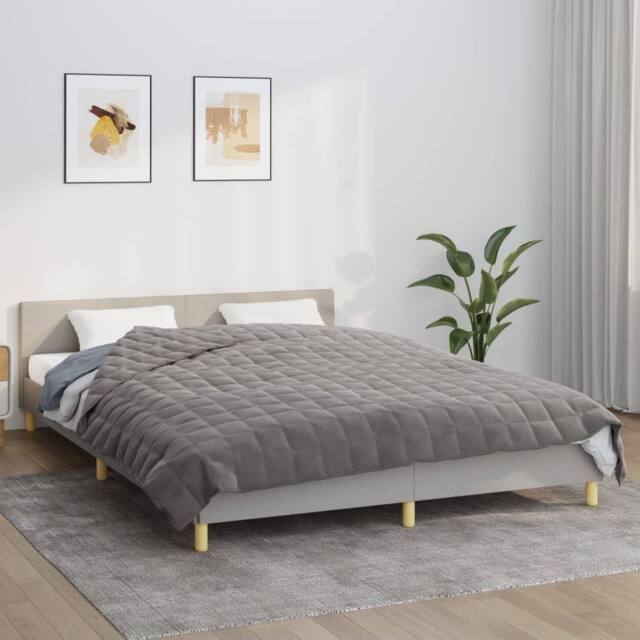 Berkfield Home Weighted Blanket Grey 200x220 cm 13 kg Fabric - image 1