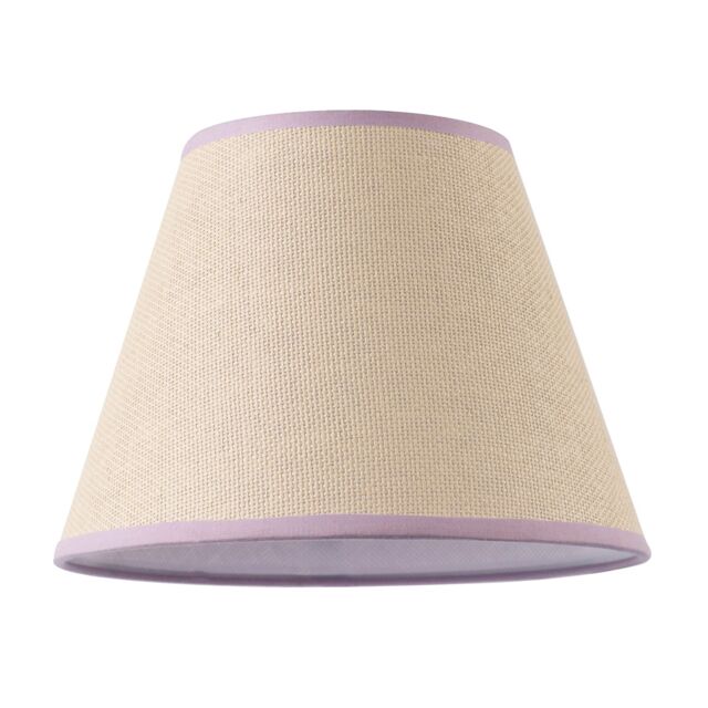 Happy Homewares Traditional Rattan Tweed Lamp Shade with Coloured Cotton Fabric Trims in Lilac - Size: 10 inches - image 1