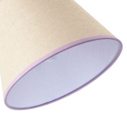 Happy Homewares Traditional Rattan Tweed Lamp Shade with Coloured Cotton Fabric Trims in Lilac - Size: 10 inches - thumbnail 4