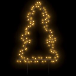 Berkfield Home Christmas Light Decoration with Spikes Tree 115 LEDs 90 cm in Black - thumbnail 3