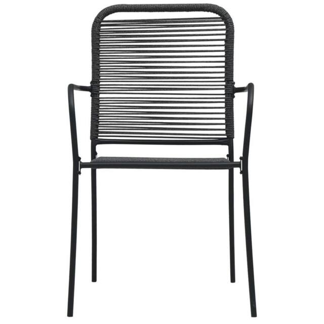 Berkfield Home Traditional Garden Chairs 2 pcs Cotton Rope & Steel Black - image 1