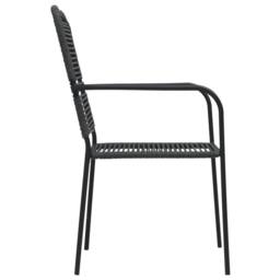 Berkfield Home Traditional Garden Chairs 2 pcs Cotton Rope & Steel Black - thumbnail 4
