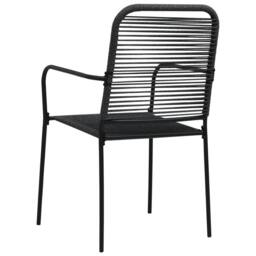 Berkfield Home Traditional Garden Chairs 2 pcs Cotton Rope & Steel Black - thumbnail 5