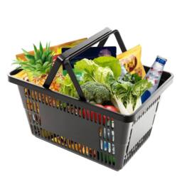SPETLEK 28L Large Plastic Shopping Basket Market Grocery in Black