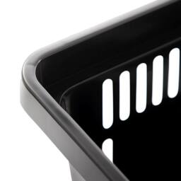 SPETLEK 28L Large Plastic Shopping Basket Market Grocery in Black - thumbnail 3