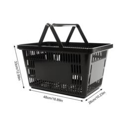 SPETLEK 28L Large Plastic Shopping Basket Market Grocery in Black - thumbnail 2