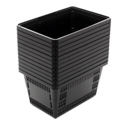 SPETLEK 28L Large Plastic Shopping Basket Market Grocery in Black - thumbnail 4