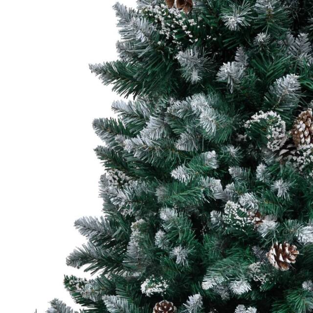 Berkfield Home Beautiful Artificial Christmas Tree with Pine Cones & White Sno in Green - image 1