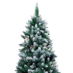 Berkfield Home Beautiful Artificial Christmas Tree with Pine Cones & White Sno in Green - thumbnail 3