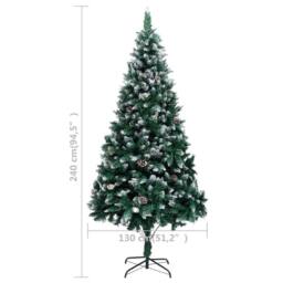 Berkfield Home Beautiful Artificial Christmas Tree with Pine Cones & White Sno in Green - thumbnail 7