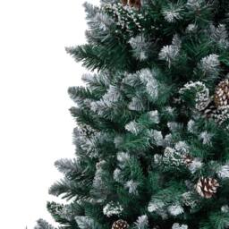 Berkfield Home Beautiful Artificial Christmas Tree with Pine Cones & White Sno in Green