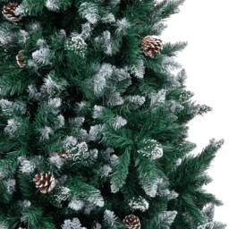 Berkfield Home Beautiful Artificial Christmas Tree with Pine Cones & White Sno in Green - thumbnail 4
