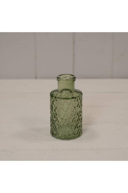 KDMD Vintage Green Mini Geometric Glass Bottle - image 1