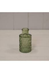 KDMD Vintage Green Mini Geometric Glass Bottle - thumbnail 1