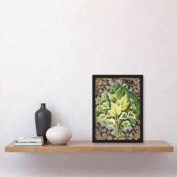 Artery8 Art Nouveau Ivy Leaves Painting Hibberd Framed Wall Art Print in Green - Size: A4 - thumbnail 2