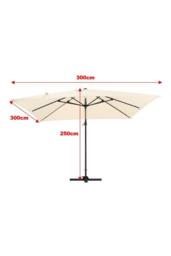 Garden Sanctuary 3m x 3m Large Rotating Cantilever Garden Parasol with Fillable Base in Beige - thumbnail 6