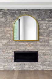 "MirrorOutlet The Arcus Gold Framed Arched Leaner/Wall Mirror 39"" X 39"" (100CM X 100CM) - Size: 1 Pack" - thumbnail 1