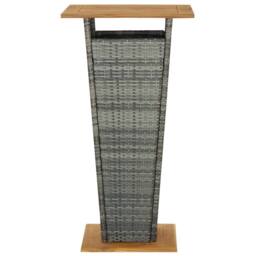Berkfield Home Bar Table Grey 60x60x110 cm Poly Rattan & Solid Acacia Wood - Size: 60 x 60 x 110 cm - thumbnail 3