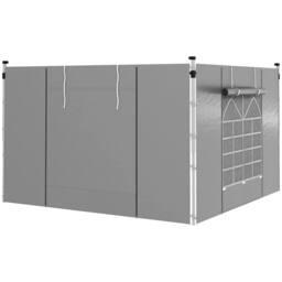 OUTSUNNY 3x3(m) or 3x6m Pop Up Gazebo Side Panels Replacement, 2 Pack in Light Grey - thumbnail 2