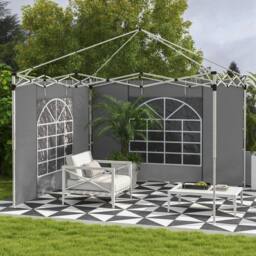 OUTSUNNY 3x3(m) or 3x6m Pop Up Gazebo Side Panels Replacement, 2 Pack in Light Grey - thumbnail 1