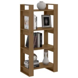 Berkfield Home Book Cabinet/Room Divider Honey Brown 60x35x125 cm Solid Wood - Size: 60 x 35 x 125 cm - thumbnail 5