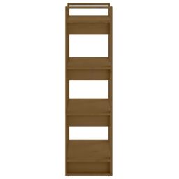 Berkfield Home Book Cabinet/Room Divider Honey Brown 60x35x125 cm Solid Wood - Size: 60 x 35 x 125 cm - thumbnail 4