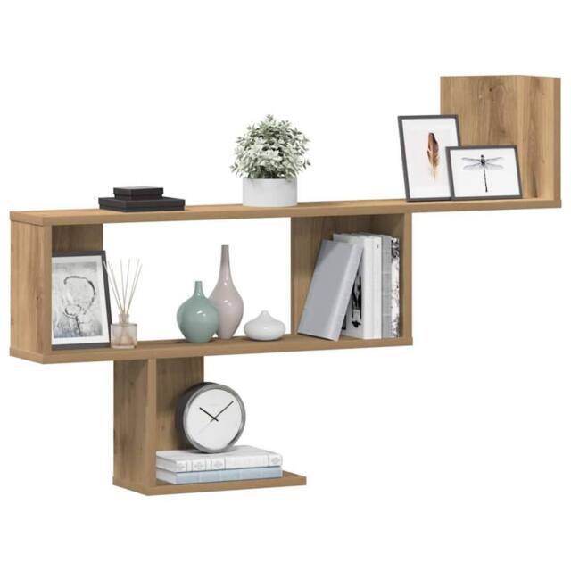 Berkfield Home Wall Shelf Artisian Oak 100x15x70 cm Engineered Wood in Brown - Size: 100 x 15 x 70 cm - image 1
