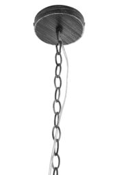 Orsina Medium Chrome Pendant Light, Reflective Industrial Ceiling Light With Glass Base, Flared Stepped Shade in Black - thumbnail 3