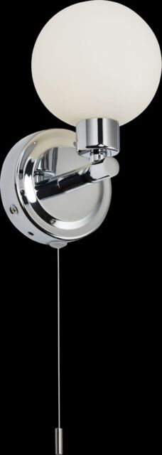 Netlighting G9 Single Wall light with Round Frosted Glass Chrome 230V IP44 25W in Grey - image 1