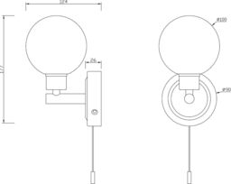 Netlighting G9 Single Wall light with Round Frosted Glass Chrome 230V IP44 25W in Grey - thumbnail 2