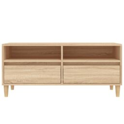Berkfield Home TV Cabinet Sonoma Oak 100x34.5x44.5 cm Engineered Wood in Brown - thumbnail 6