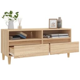 Berkfield Home TV Cabinet Sonoma Oak 100x34.5x44.5 cm Engineered Wood in Brown - thumbnail 5