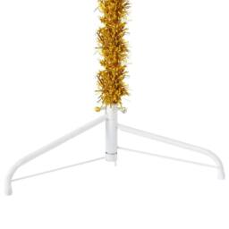 Berkfield Home Slim Artificial Half Christmas Tree with Stand Gold 120 cm - thumbnail 7