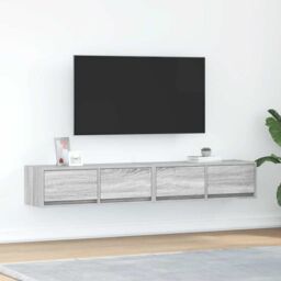 Berkfield Home TV Cabinets 2 pcs Grey Sonoma 80x31x25.5 cm Engineered Wood - thumbnail 1