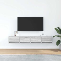 Berkfield Home TV Cabinets 2 pcs Grey Sonoma 80x31x25.5 cm Engineered Wood - thumbnail 3