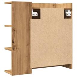 Berkfield Home Bathroom Mirror Cabinet Artisan Oak 62.5x20.5x64 cm Engineered Wood in Brown - thumbnail 7